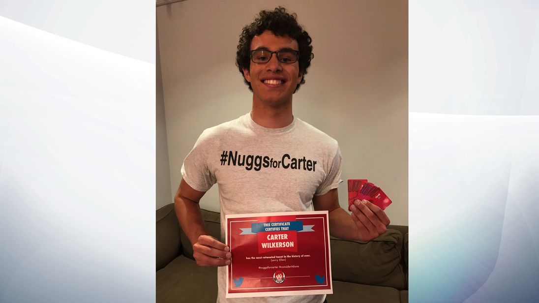 Carter Wilkerson got his free nuggets, even though he didn&#39;t hit the 18m target