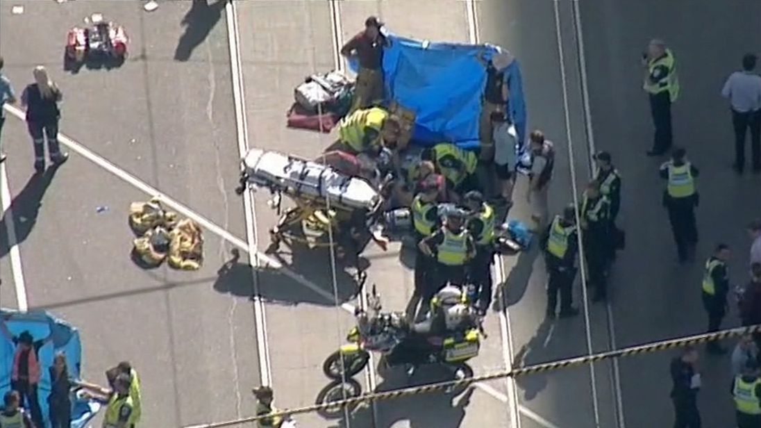 Police and emergency services at the scene