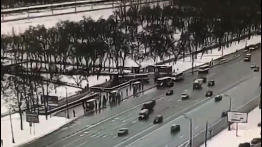 The incident was filmed by traffic cameras