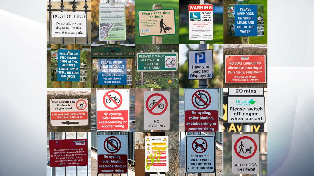 Signs in Dawlish. Pic: SWNS