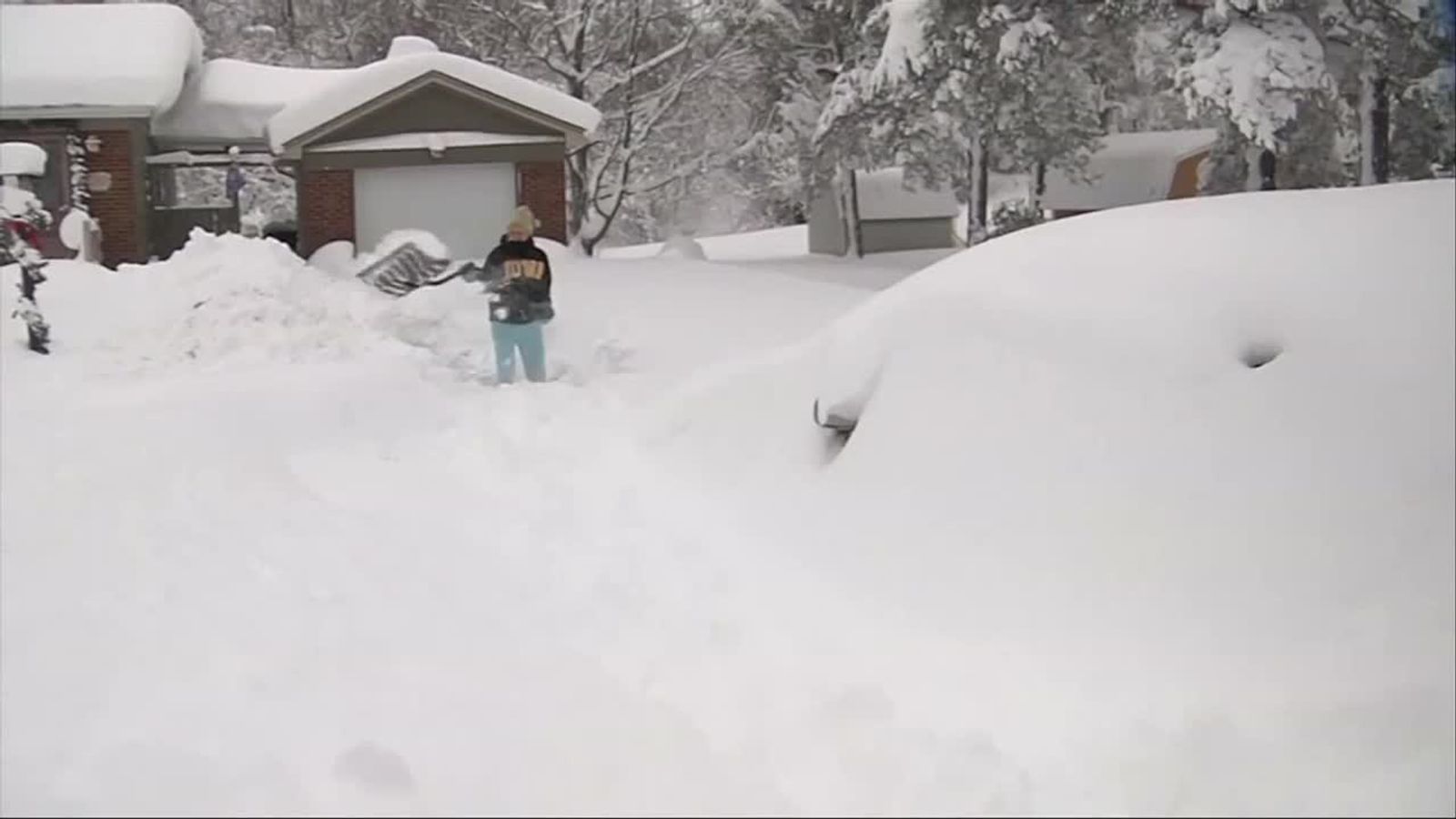 More than 4ft of snowfall in Pennsylvania | News UK Video News | Sky News