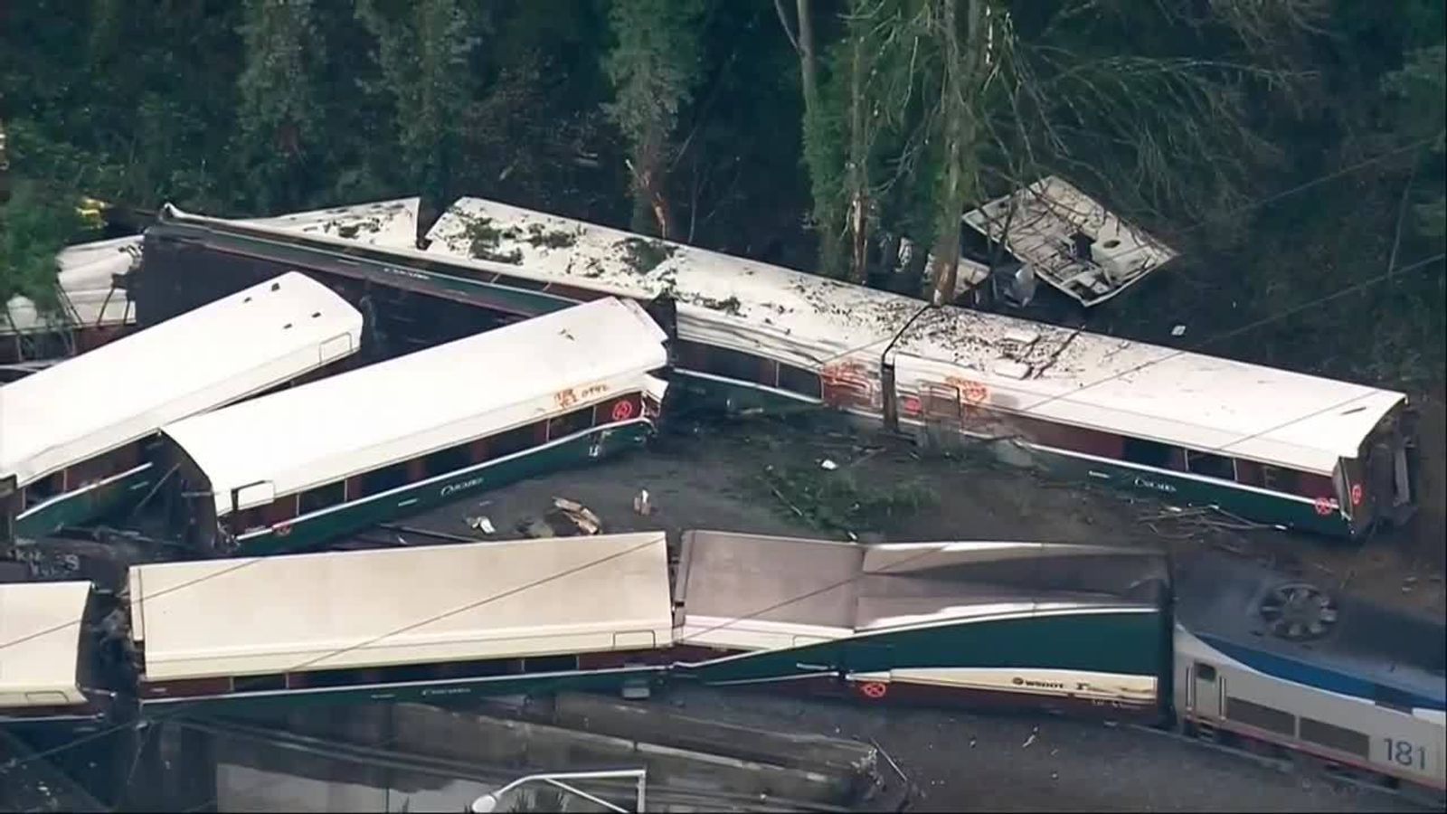 'Horrific' train crash in Washington | News UK Video News | Sky News