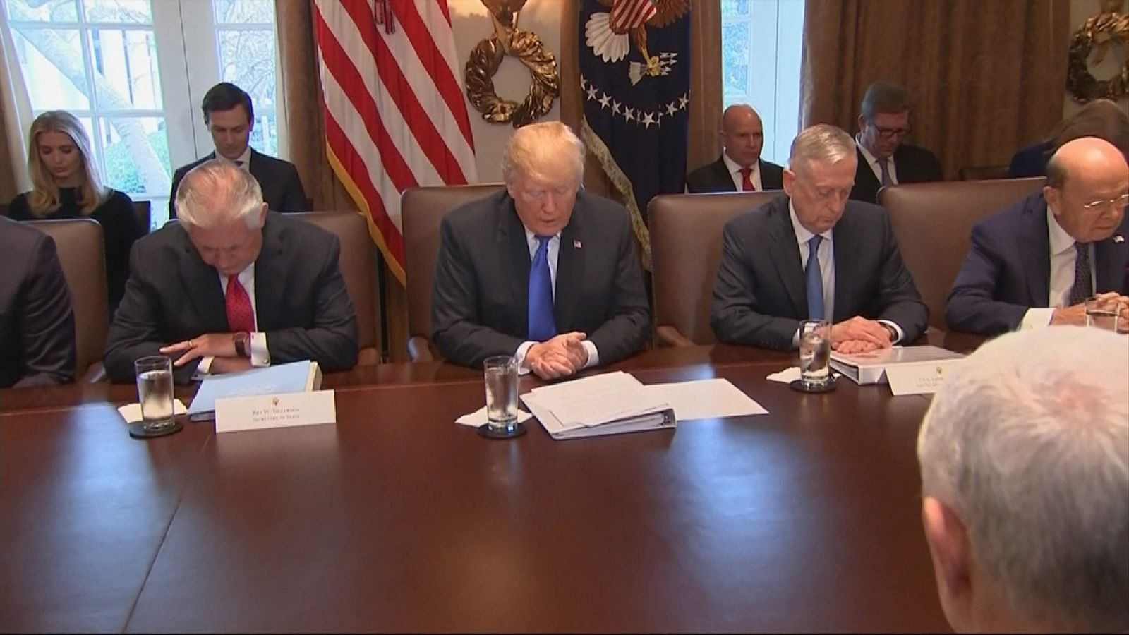 Trump's Cabinet Meeting Prayer | News UK Video News | Sky News