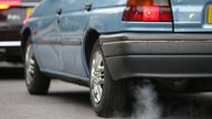 Fumes from the exhaust of a car