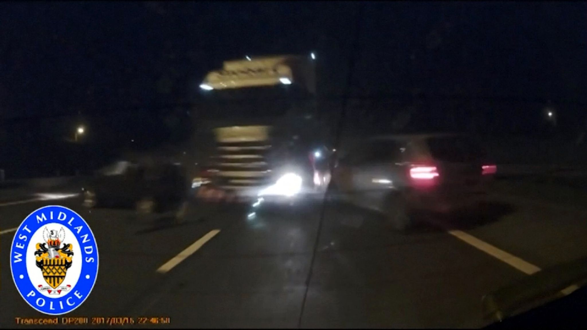 Dash cam video shows semitruck driver apparently falling asleep before crash