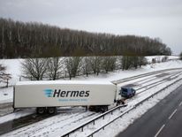 A lorry stuck on the A14 in Northampton  