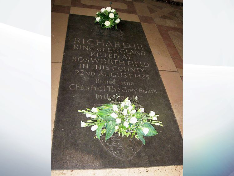 Richard III memorial stone on glass