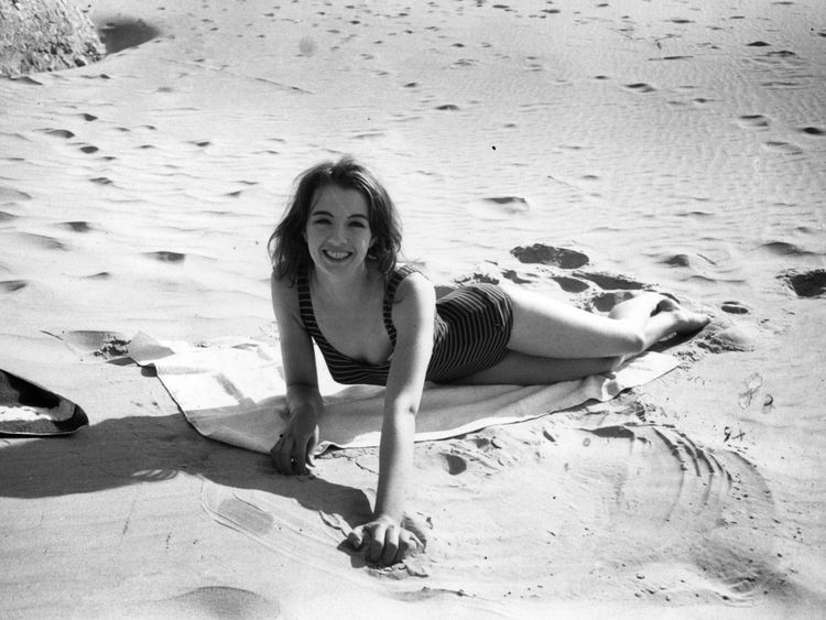 Chrstine Keeler on holiday in Spain, photographed by the Daily Express, at the height of the scandal