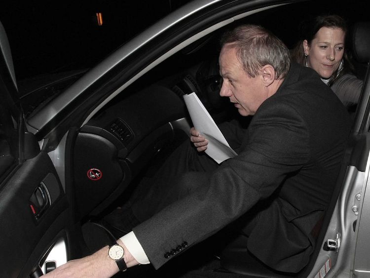 Damian Green, who has resigned, gets into a car
