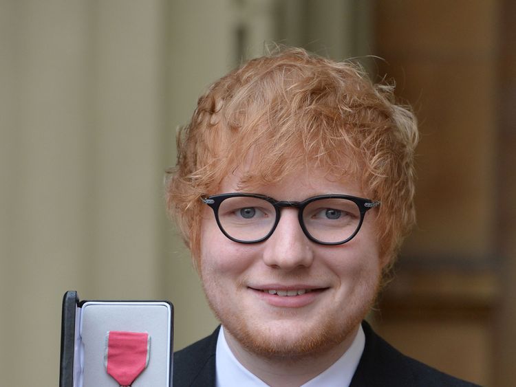 Ed Sheeran got his MBE from the Prince of Wales on Thursday