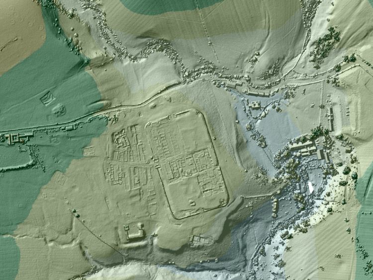 The data has previously uncovered Vindolanda Roman fort, just south of Hadrian's Wall. Pic: Environment Agency