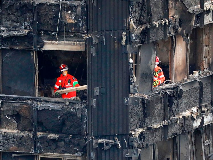 Mrs May praised the emergency services who tackled the Grenfell Tower fire