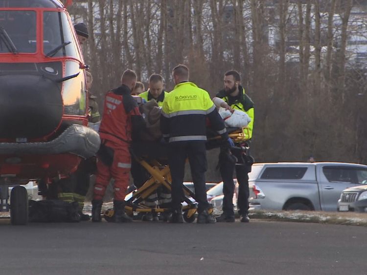 The patients were transported to hospital by helicopter