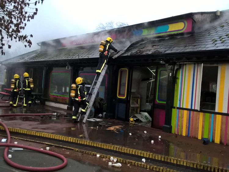Picture the scene of a fire brought under control at London Zoo. Pic: LFB