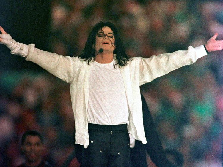 Michael Jackson performs during the halftime show at the Super Bowl in 1993