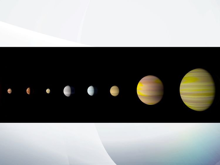 With the discovery of an eighth planet, the Kepler-90 system is the first to tie with our solar system in number of planets.
Credits: NASA/Wendy Stenzel