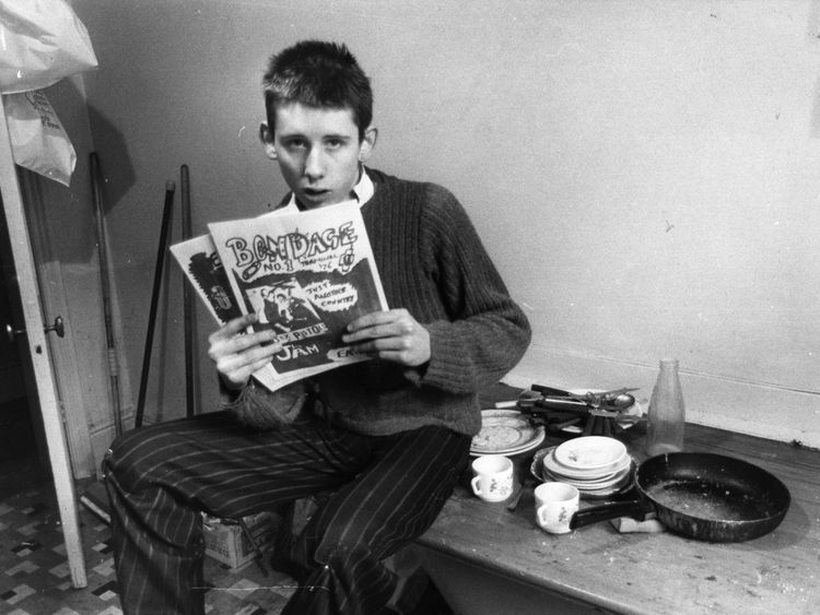 19-year-old Shane MacGowan, editor of punk rock magazine 'Bondage' in his office at St Andrews Chambers, Wells Street, London. He went on to front The Pogues. Original Publication: People Disc - HJ0379 (Photo by Sydney O'Meara/Getty Images)