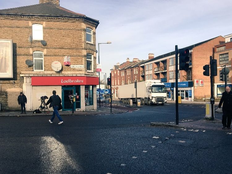 The scene of a hit and run in Tulse Hill, south London