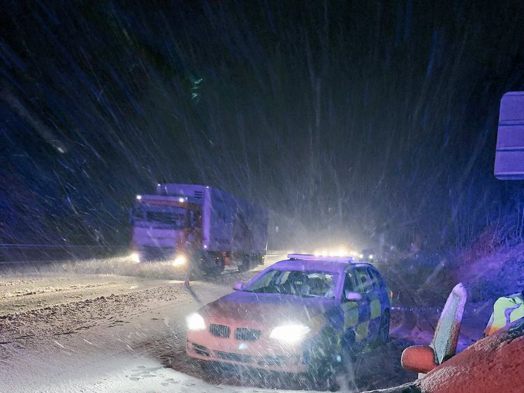 Police attend an accident on the M1. Pic: Northants RAPT