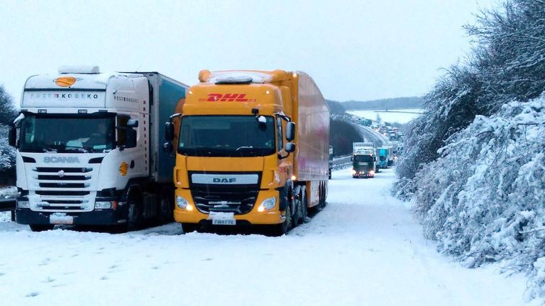 300 passengers stranded as snow and ice hits travel | UK News | Sky News