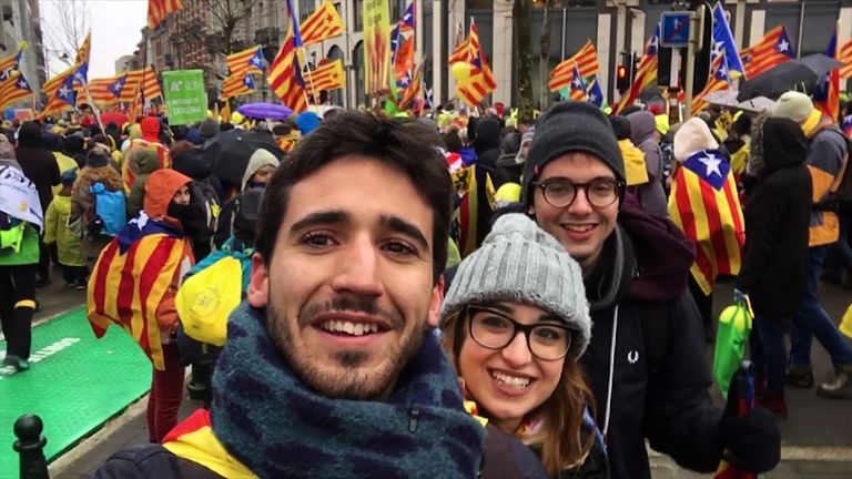 Catalans have travelled to Brussels to support their &#39;exiled government&#39;