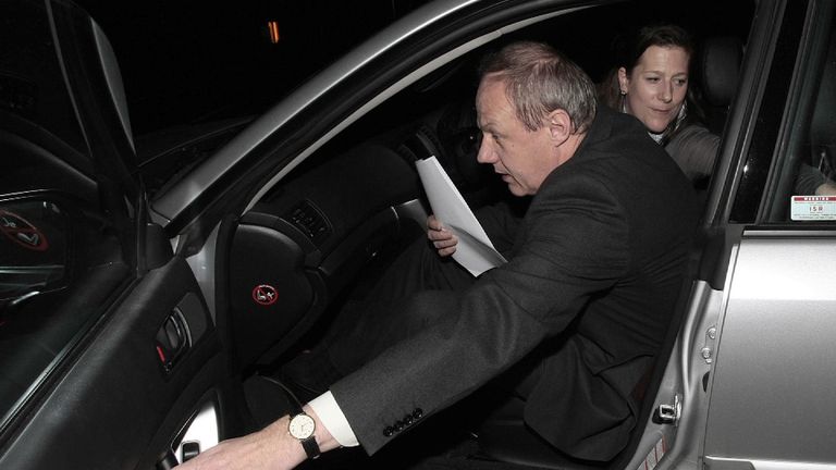 Damian Green, who has resigned, gets into a car