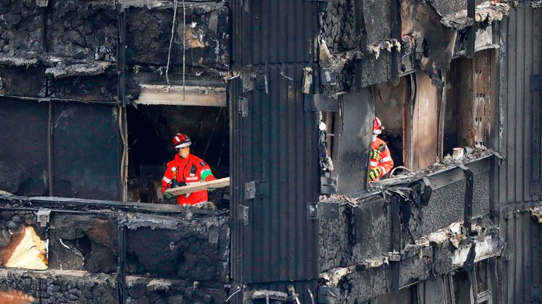 Mrs May praised the emergency services who tackled the Grenfell Tower fire