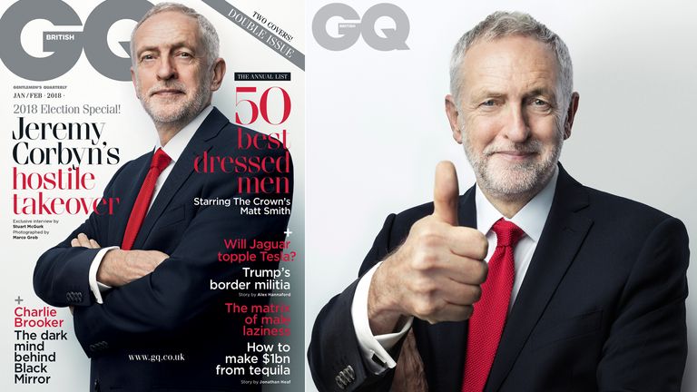 Jeremy Corbyn, from the January issue of British GQ, out next week. Pic: Marco Grob/Conde Nast