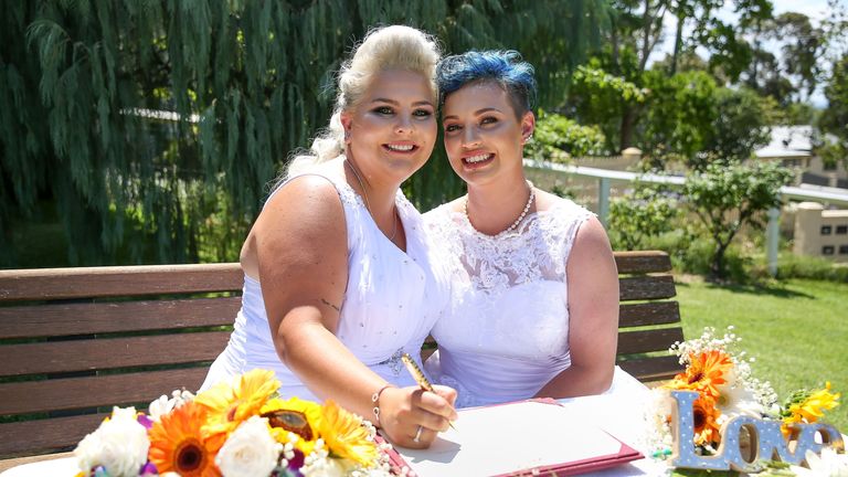 Welsh Born Woman In Australias First Same Sex Wedding World News 