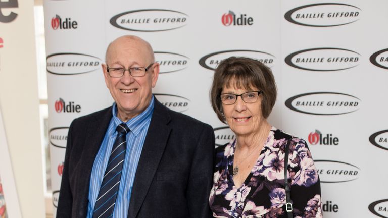 Leon Bernicoff and wife June pictured at the Oldie of the Year Awards in 2016