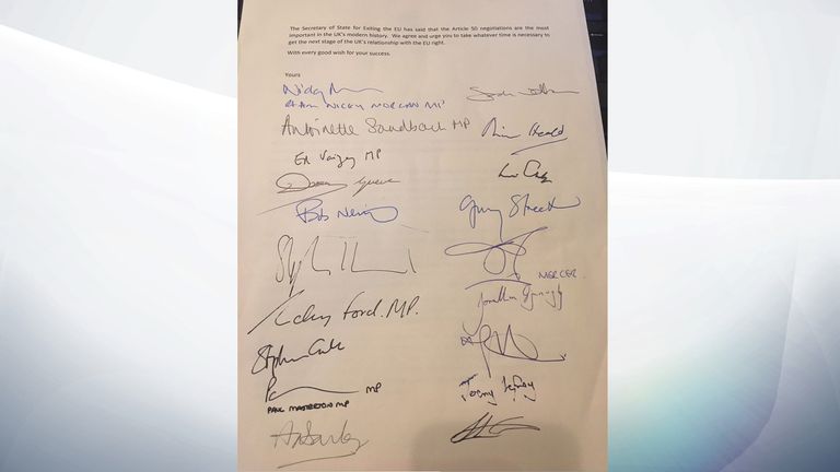 Letter from Tory MPs to Theresa May