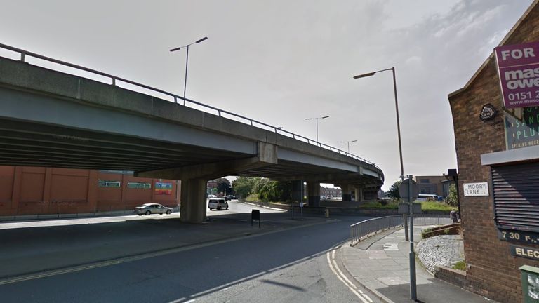 Police say the motorcyclist came off underneath the flyover. Pic: Google