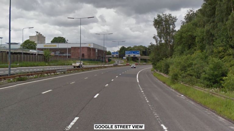 The boy was discovered on the hard shoulder of the M67 eastbound at junction 3