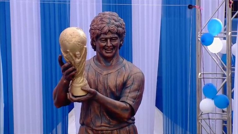 Maradona&#39;s statue has been described as looking more like Bobby Ewing from Dallas