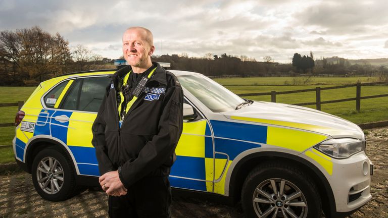 PC Martin Willis clung onto a van which was close to falling on to the A64 near Leeds