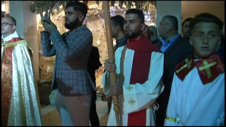 Worshippers in northern Iraq held their first Xmas services in four years.