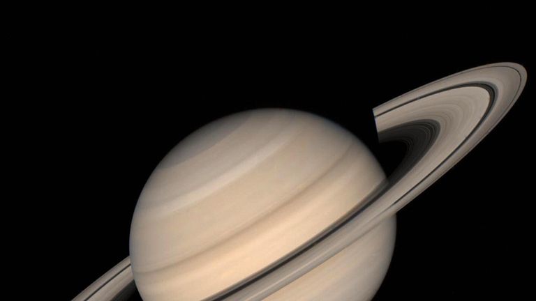 A Voyager 2 image of Saturn
