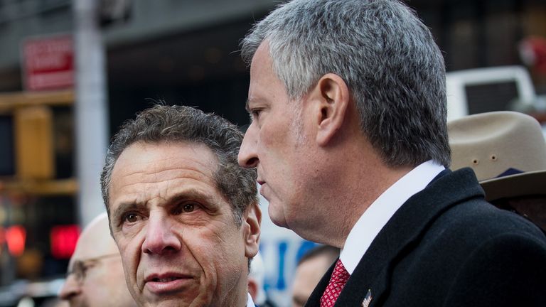 Andrew Cuomo, New York&#39;s Mayor, speaks after the attempted terror attack