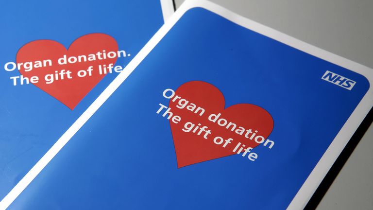 Two organ donor application leaflets are shown in London to illustrate the current moves by the British Government to propose a way to tackle the current organ shortage, 16 January 2008. Under the suggested plans, 14 recommendations will be proposed to boost donation by 50 percent within five years, creating 24-hour organ retrieval teams and employing twice as many transplant coordinators but stopping short of the previously suggested idea of &#39;presumed consent&#39; rather than opting in to the syste