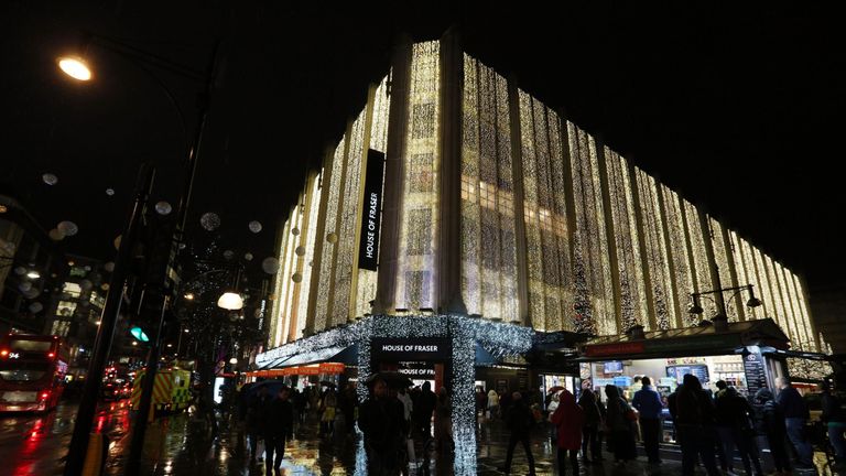 A general view of House of Fraser on Oxford Street, London, following an earlier incident. 