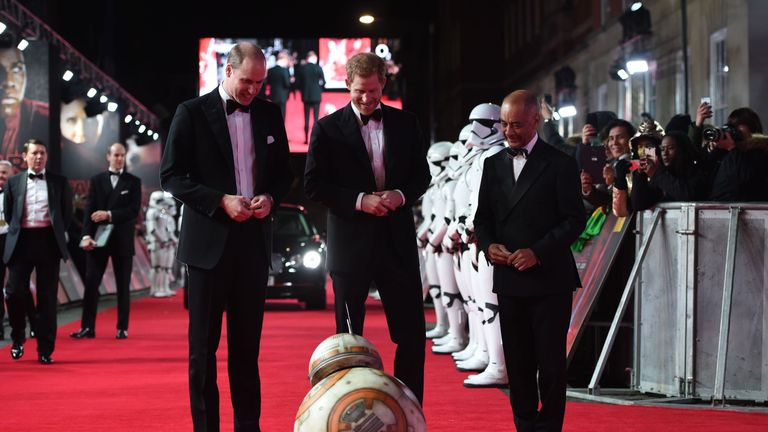 The royals joined stormtroopers on the red carpet
