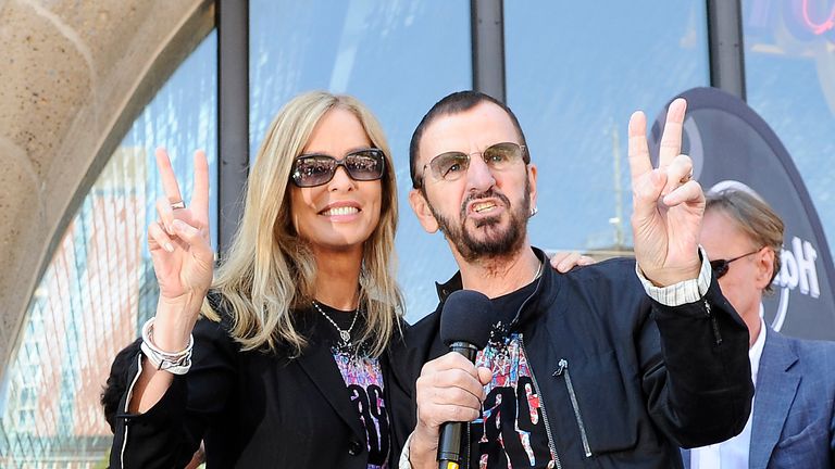 Ringo Star, his wife Barbara Bach celebrate his  71st birthday at the Hard Rock Cafe in Hamburg, Germany