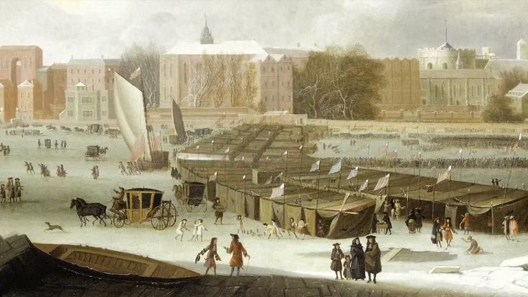 An illustration of the River Thames freezing over. Pic: Museum of London