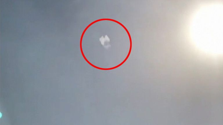 Smoke was seen in the sky after the missile blew up. Pic: Yak Suri