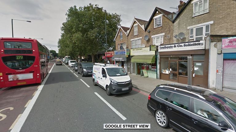 The crash happened along Seven Sisters Road, near Elizabeth Road. Pic: Google Street View