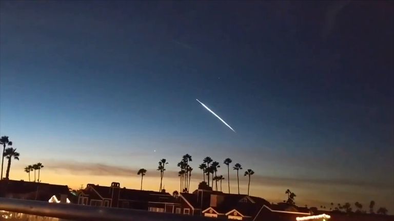 Elon Musk S Spacex Rocket Lights Up Sky Leaving Californians Puzzled World News Sky News