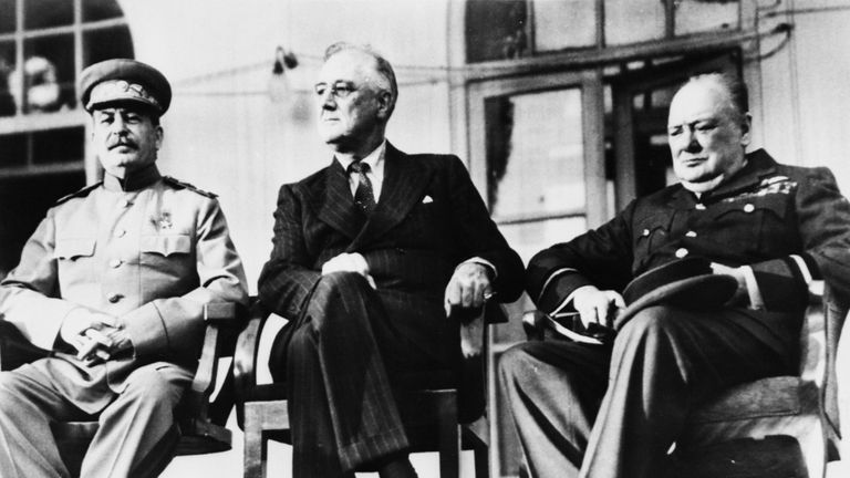 Joseph Stalin, Franklin Roosevelt and Winston Churchill