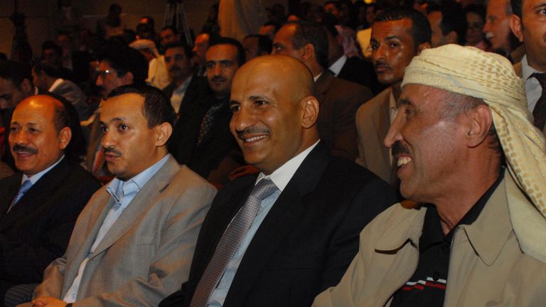 Tareq Mohammed Abdullah Saleh (2nd from left) was killed in the attack on his uncle, former Yemen president Ali Abdullah Saleh&#39;s armoured vehicle