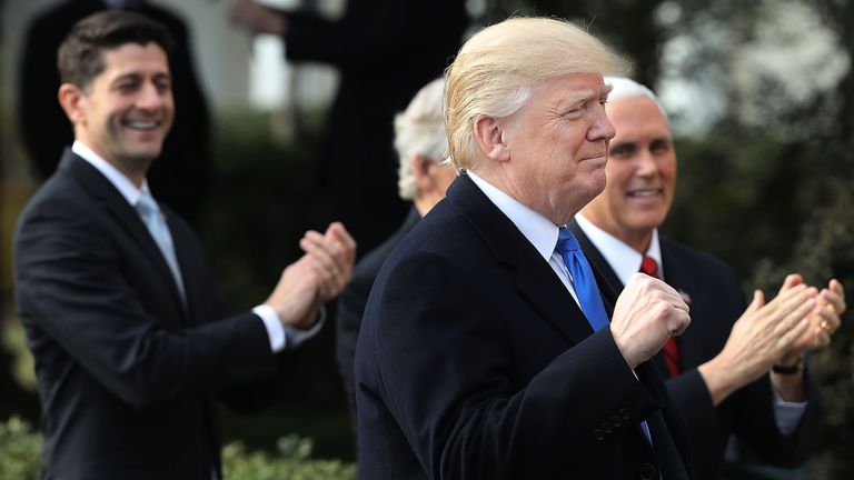 President Trump threw an event to celebrate the tax cuts passing through Congress