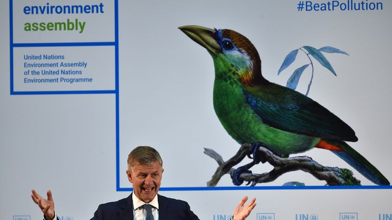 Erik Solheim, UN Environment head, told the 7,000-strong delegation in Nairobi he is optimistic plastic usage will see an about turn within 20 years